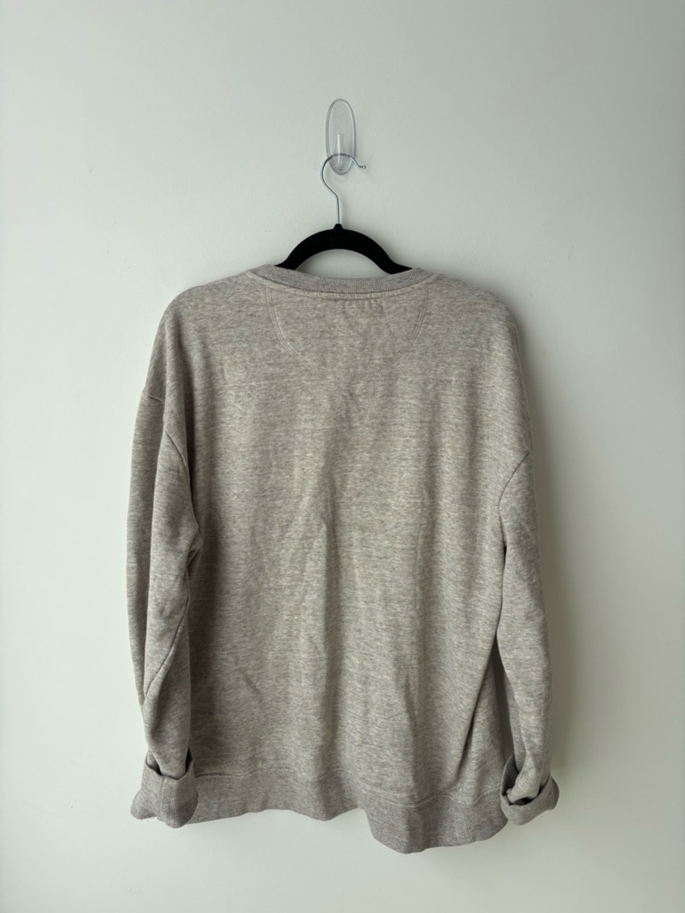 Oversized Neutral Sweatshirt Cotton Pullover Minimalist SoftCrewneck oatmeal - Picture 7 of 8